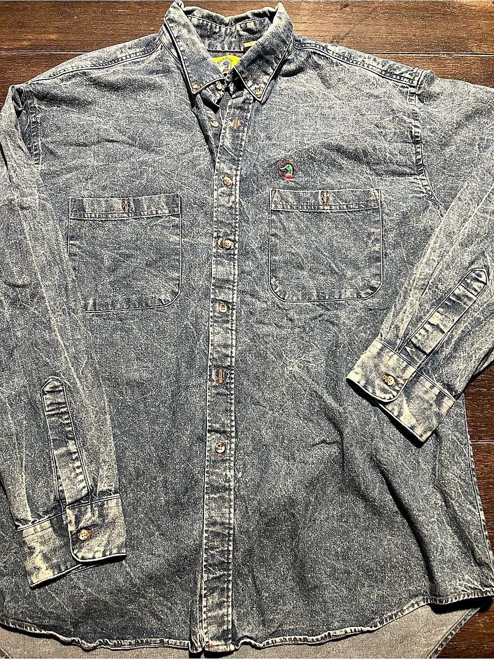 Vintage Duck Head Denim Button Down Shirt Blue Size Large